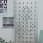 DIY-Idee halbachblog: Anker sticken auf Lochmetall mit Kordel in Mint