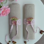 DIY halbachblog: Servietten-Banderolen zum Zubinden aus romantischer Baumwoll-Spitze und Bändern mit Lochstickerei