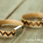 DIY-Idee halbachblog: Korkstoff Armband mit gestempeltem Motiv