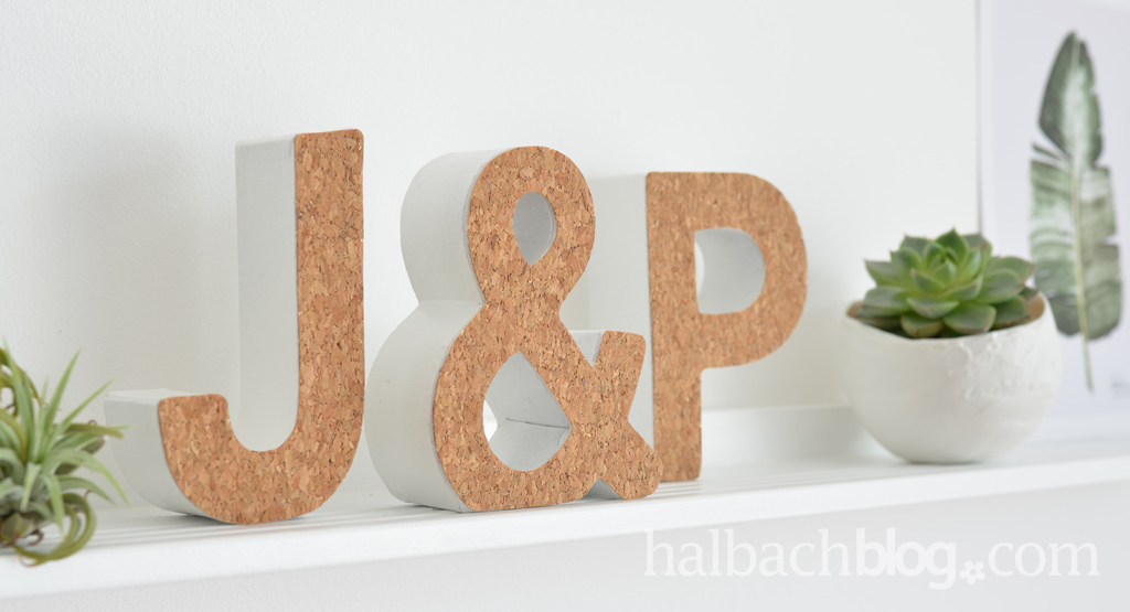 DIY-Typo mit selbstklebendem Korkstoff