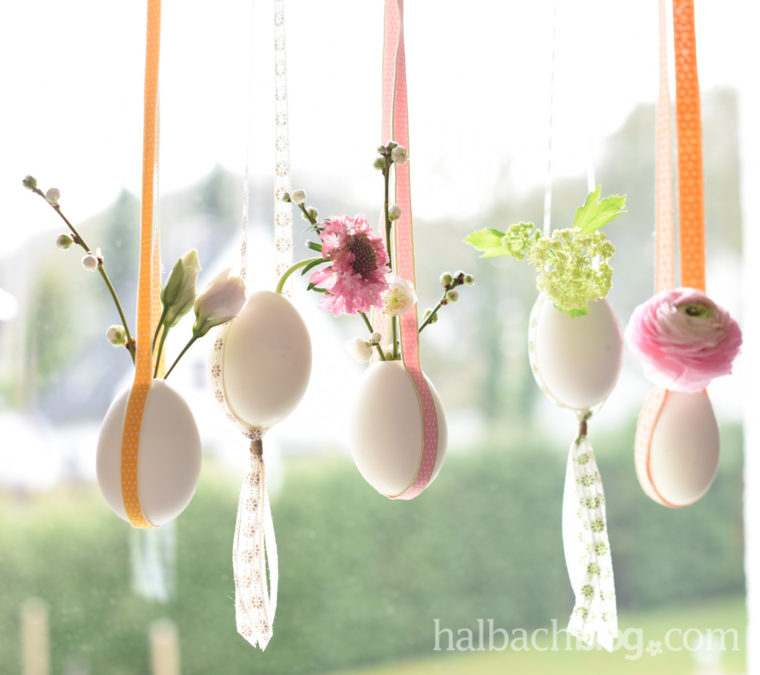 Osterdeko: Mini-Blumenampeln aus Eiern