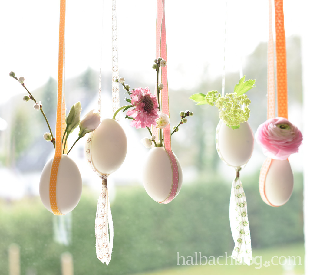 Osterdeko: Mini-Blumenampeln aus Eiern · Halbachblog