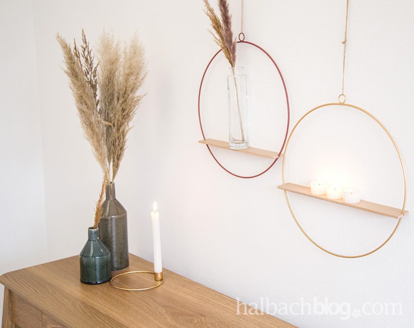 DIY: Metallringe mit Holz-Ablage