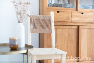 Stuhl mit DIY-Kordellehne